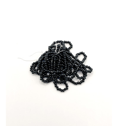 Rocaille diamantée noir 10/o sur fil