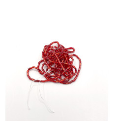 Rocaille tube facette trou carré rouge sur argent sur fil