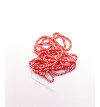 Rocaille diamantée terra lustré corail 10/o sur fil