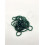 Rocaille diamantée vert foncé sur argent 10/o sur fil