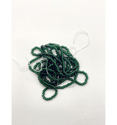 Rocaille diamantée vert foncé sur argent 10/o sur fil