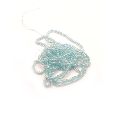 Rocaille diamantée tosca turquoise 10/o sur fil