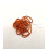 Rocaille tube facette trou carré orange sur argent sur fil