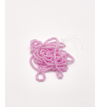 Rocaille diamantée ceylon rose vif lustré 10/o sur fil