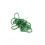 Rocaille tube facette trou carré vert foncé sur argent sur fil
