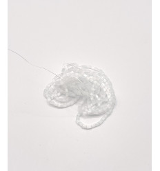 Rocaille tube facette satin blanc sur fil