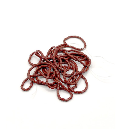 Rocaille tube facette opaque marron sur fil