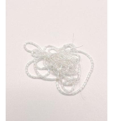 Rocaille tube facette cristal irisé sur fil