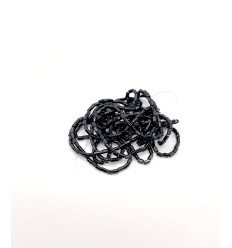 Rocaille tube facette noir sur fil