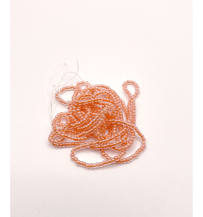 Rocaille diamantée tosca saumon moyen 10/o sur fil