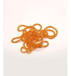 Rocaille diamantée orange clair sur argent 10/o sur fil