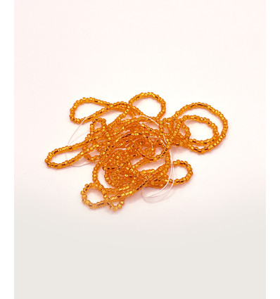 Rocaille diamantée orange clair sur argent 10/o sur fil