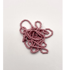 Rocaille diamantée vieux rose mat 10/o sur fil