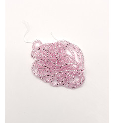 Rocaille diamantée rose pâle sur argent 10/o sur fil