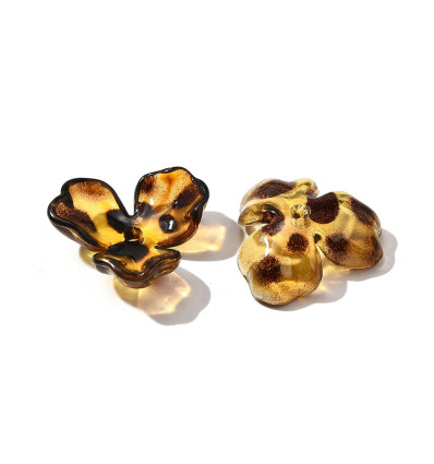 pendentif fleur pensée en acétate