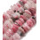 10x10mm - jaspe fleur de cerisier - Chapelet en pierre plate