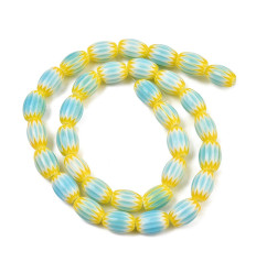 12x7mm - perle de verre filé millefiori en chapelet