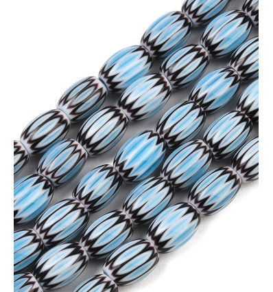 12x7mm - perle de verre filé millefiori en chapelet
