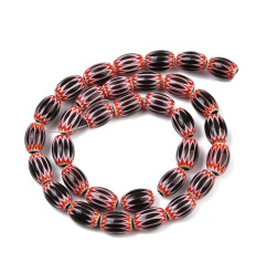 12x7mm - perle de verre filé millefiori en chapelet