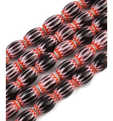 12x7mm - perle de verre filé millefiori en chapelet