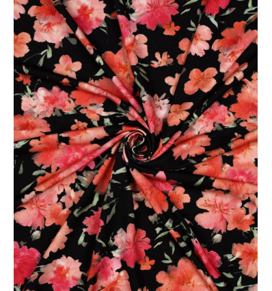 Jersey de viscose fleurs