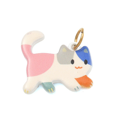 Pendentif chat tricolore