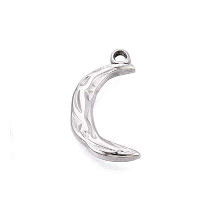 Pendentif lune martelée