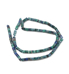 4mm - Chapelet Heishi en pierre (Chrysocolle & Lapise lazuli)