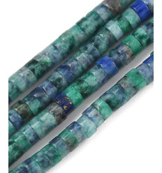 4mm - Chapelet Heishi en pierre (Chrysocolle & Lapise lazuli)