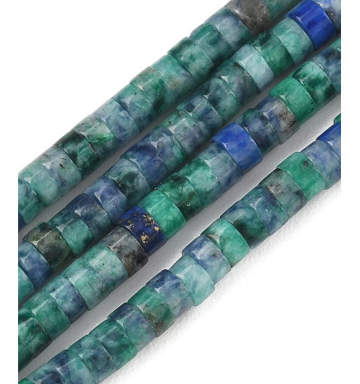 4mm - Chapelet Heishi en pierre (Chrysocolle & Lapise lazuli)