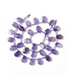 Chapelet de gouttes à facettes en améthyste