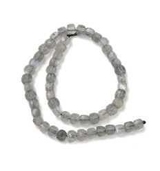 4mm - labradorite - Chapelet pierre cube