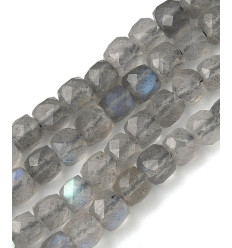 4mm - labradorite - Chapelet pierre cube
