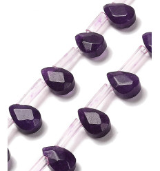 Chapelet de gouttes à facettes en jade teinté