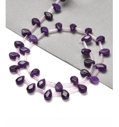 Chapelet de gouttes à facettes en jade teinté
