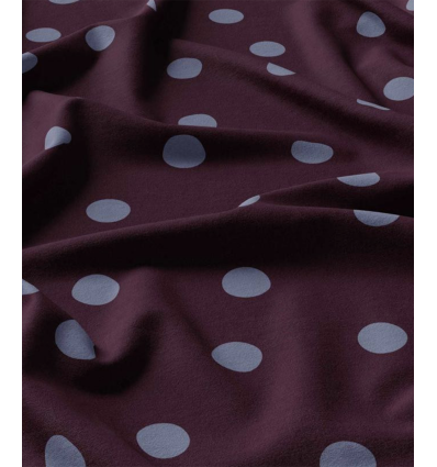 Viscose à pois Peyton - Aubergine/denim