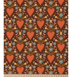 Popeline coeurs + fleurs