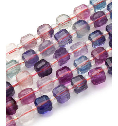 6x6mm - fluorite - Chapelet pierre facette