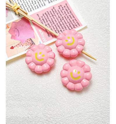 23mm - Grosse perle fleur smiley