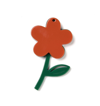Pendentif plexi fleur sur tige