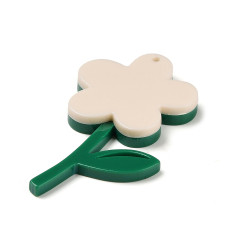 Pendentif plexi fleur sur tige