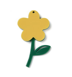 Pendentif plexi fleur sur tige