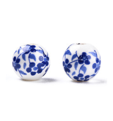 8mm - perle ronde en porcelaine
