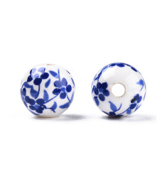 8mm - perle ronde en porcelaine