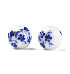 10mm - perle ronde en porcelaine