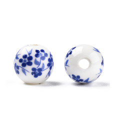 10mm - perle ronde en porcelaine