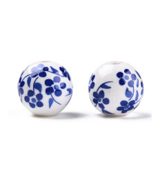 10mm - perle ronde en porcelaine