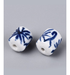 11x8mm - perle tube en porcelaine