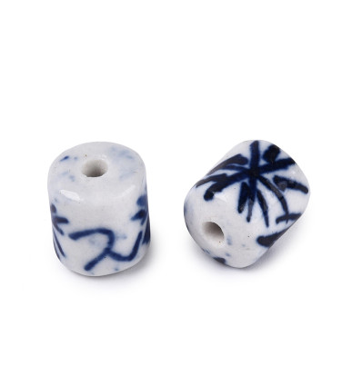 11x8mm - perle tube en porcelaine