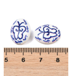 16x12mm - perle ovale en porcelaine